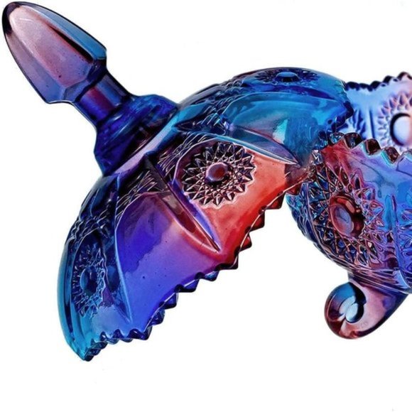 Free People 7oz Crystal Clear Glass Royal Embossed Apothecary Jar With Lids - Picture 5 of 7